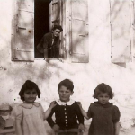 From left, cousin Claudine, Patrick and Dinah, all watched over by Ninou